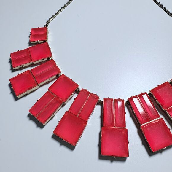 Kate Spade Y2K Hot Chip Necklace - Gold Plated Geometric Stone Statement Jewelry - Picture 3 of 7